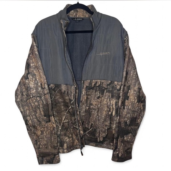 Habit Fleece-Lined Camo Zip Jacket XL Lightweight Outdoor Layer - Picture 4 of 6